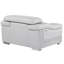 Chaise en cuir avec pieds en acier inoxydable et structure en bois robuste gris avec rembourrage en mousse dense-1236777574