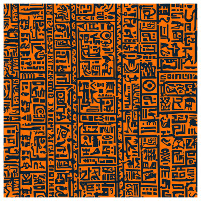 Orange Hieroglyphic Symbols Comforter