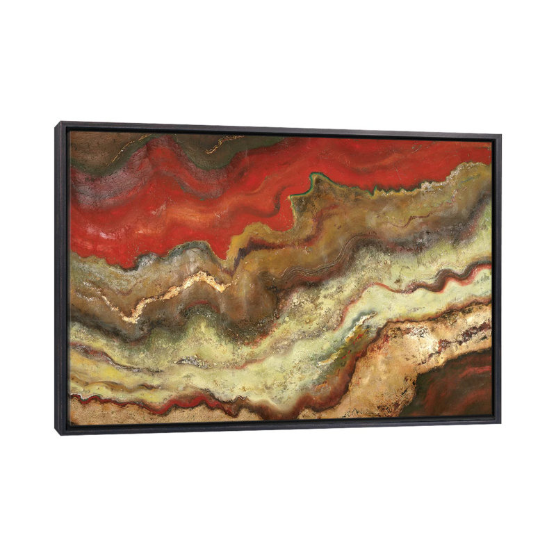 Tierra par Patricia Pinto - reproduction d'art, Toile avec cadre noir patiné, Pas de tapis, H 40 po x l 60 po x 1,5 po