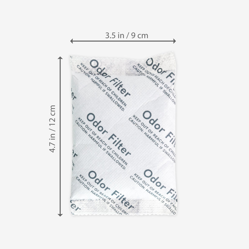 Filtre anti-odeur au charbon actif naturel Qualiazero | Sac remplisseur de désodorisant purificateur d'air Eliminator | Pour poubelle, réfrigérateur, chaussures, etc. | Fabriqué avec de la noix de coco (paquet de 6)