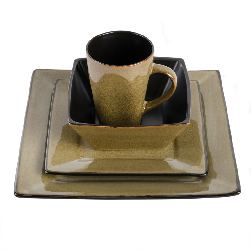 Kiesling 16 Piece Dinnerware Set, Taupe