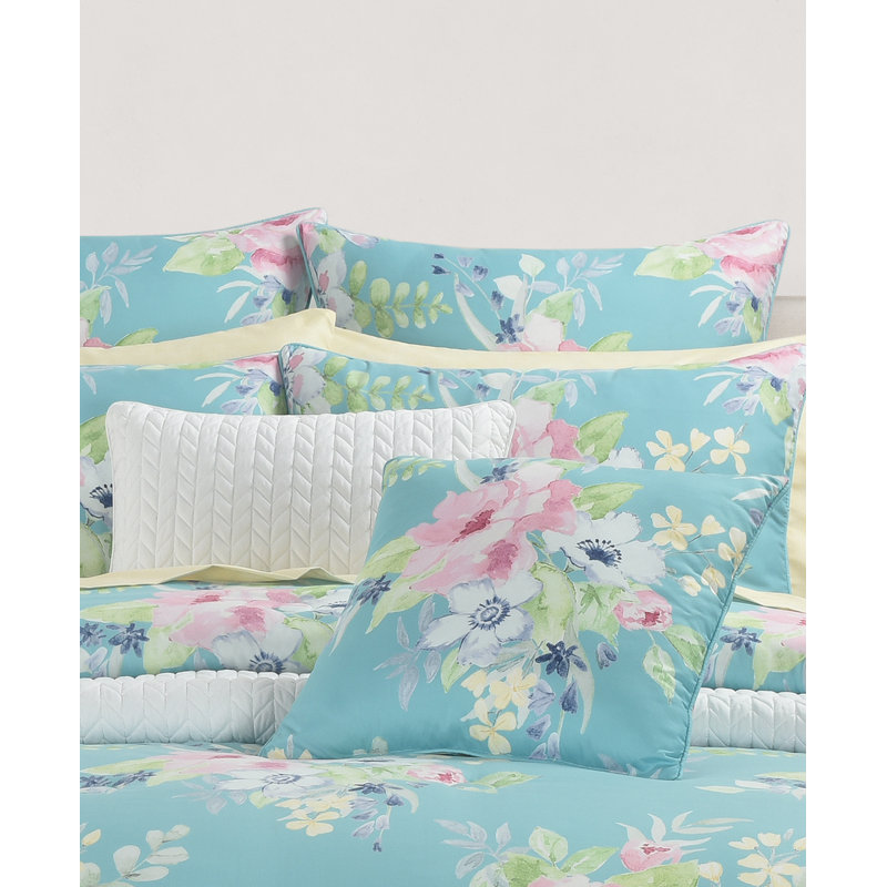 Colorful Floral Euro Sham in Plush Polyester