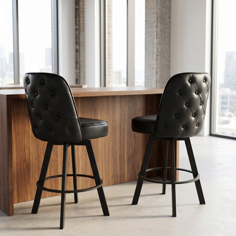 Ensemble de 2 tabourets de bar, Noir