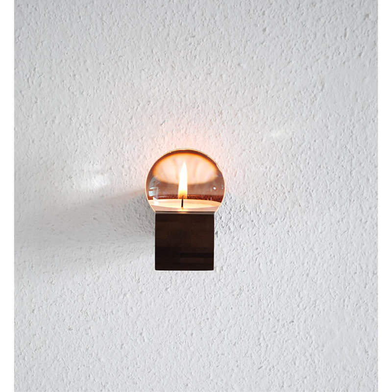 5.5'' H Wood Wall Tealight Holder, Dark Brown