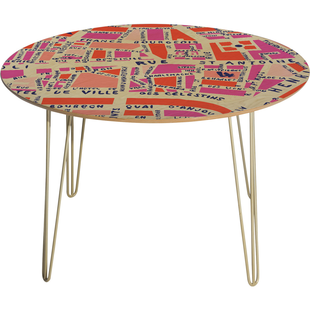 Holli Zollinger Paris Map Pink Dining Table Deny Designs