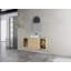 Meuble-lavabo mural 48 po avec lavabo d'art en céramique et 2 tablettes de rangement, porte à fermeture en douceur, contreplaqué