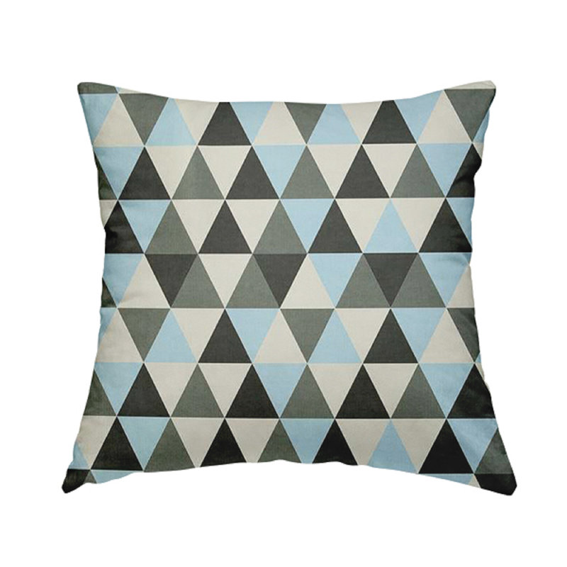 Barling Geometric Square Cushion, 55cm H x 55cm W x 5cm D, Blue/Grey
