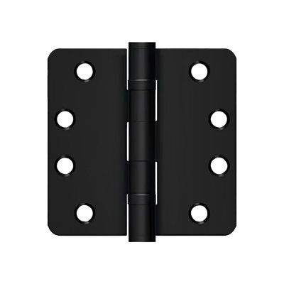 4" x 4" x 1/4" Radius Hinge, HD, Ball Bearings in Paint Black Pair