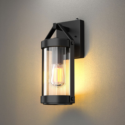  Dusk To Dawn Outdoor Wall Light Fixtures Photocell Sensor Exterior Lantern Sconce Lighting Waterproof Outside Wall Mount Lamp For House Patio Garage Entryway Doorway(Bulb Not Include)