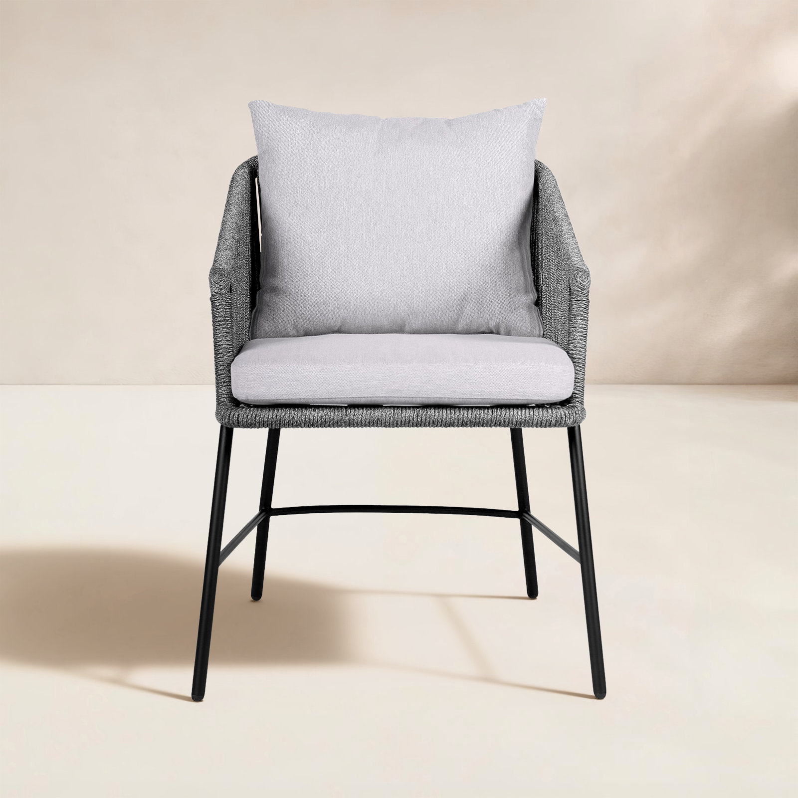 Brysa Premium All-Weather Wicker Outdoor Dining Armchair with Cushion
