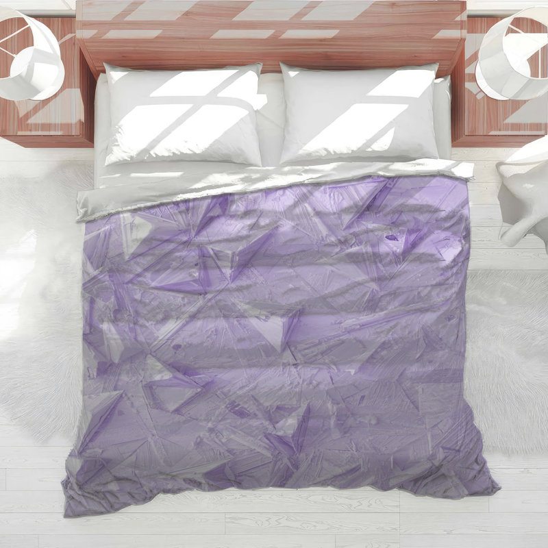 Purple Geometric Texture Comforter, Twin