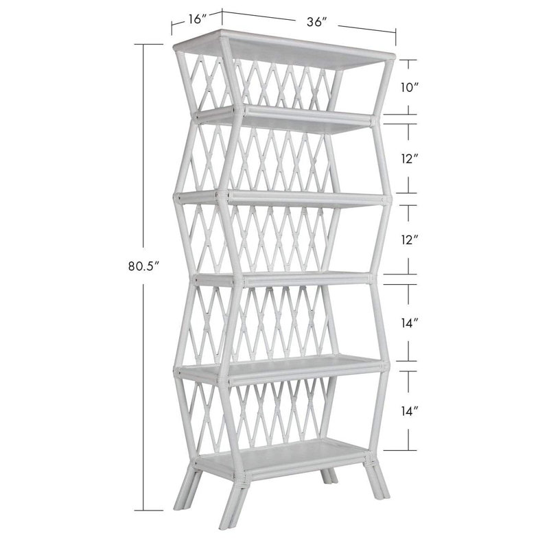 Bibliothèque étagère Newtown H 80,5 "x l 36", Blanc