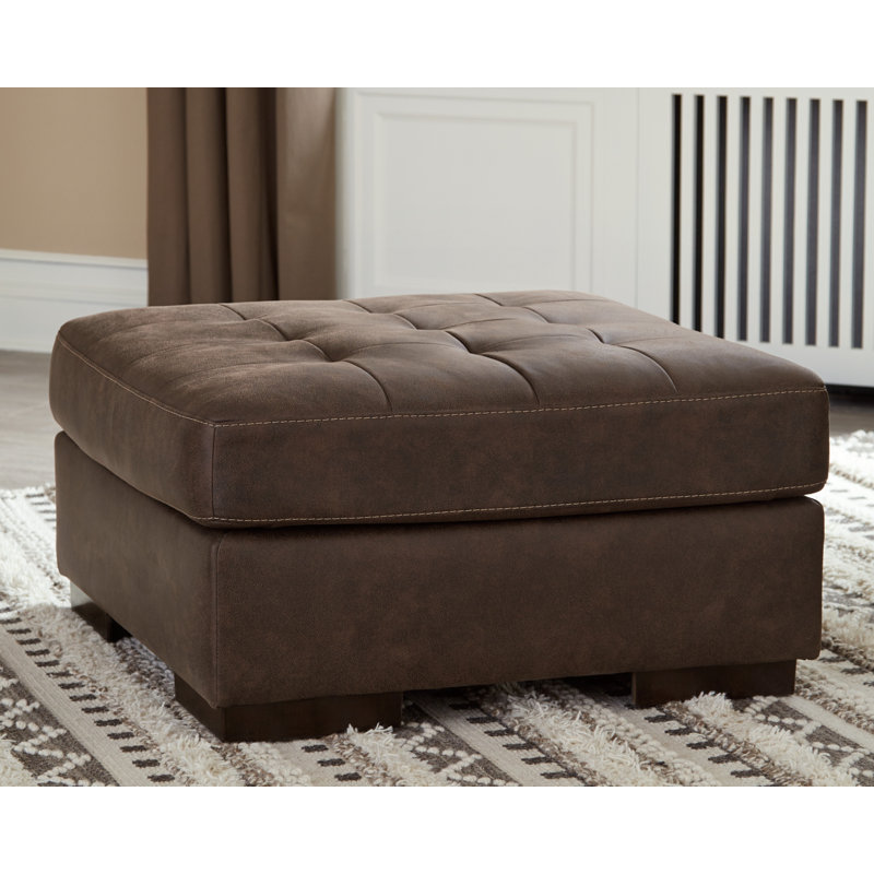 Maderla Walnut Tufted Oversized Accent Ottoman
