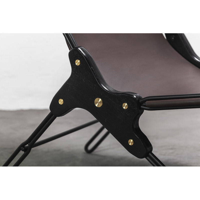 Perfidia Leather Lounge Chair, Brown Genuine Leather