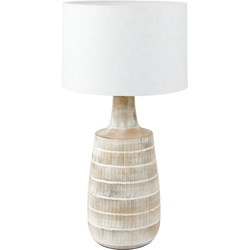 Table Lamp, 25.98" H x 13.77" W x 13.77" D, White