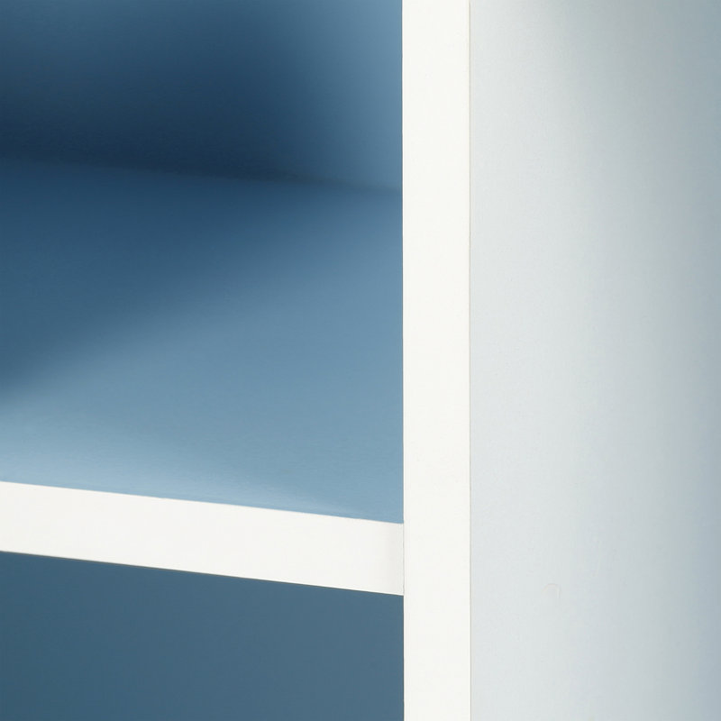 Kaidence 5-Cube Reversible Open Shelf Bookcase, White/Light Blue