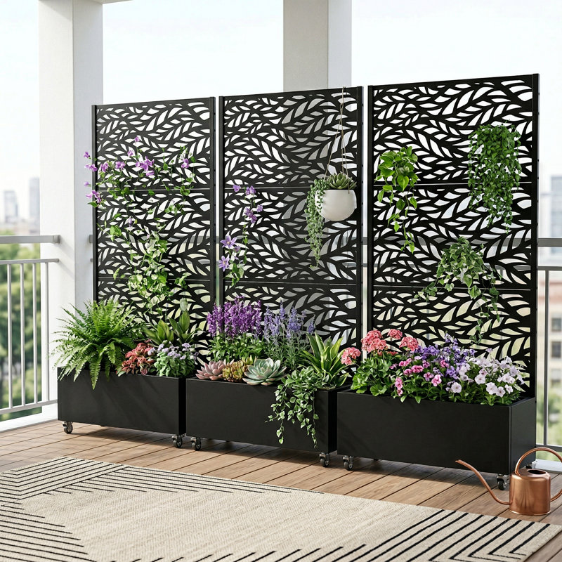 Boîte à fleurs avec métal H 72 po x l 35 po Acre, H 72 po x l 35 po