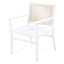 Chaises de salle à manger de patio pour 2 personnes, bois, dossier en corde, coussin imperméable, structure blanche, capacité de 400 lb, fixation du coussin lavable à la machine, ergonomique confortable convenant aux fauteuils de balcon, 2 pièces,