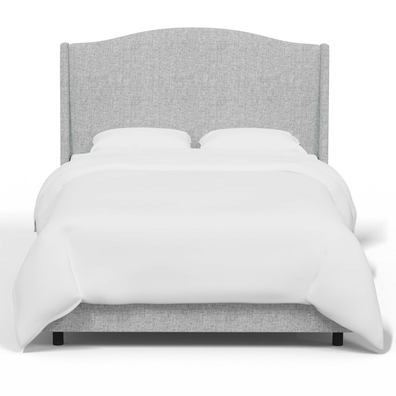 Claritha Upholstered Wingback Bed, Zuma Pumice Textured Linen, California King