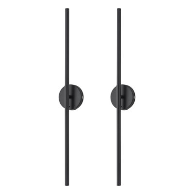 Lampe murale noire rotative à température de couleur réglable à intensité variable avec télécommande et télécommande