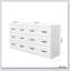 Commode d'appoint moderne blanche avec 6 tiroirs, commode avec poignées en métal pour une vie organisée