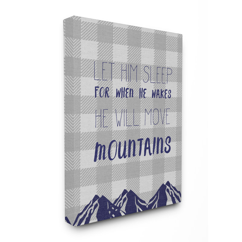 Reproduction d’art sur toile « let him Sleep Mountains Blue plaid », Toile tendue, H 20 po x l 16 po