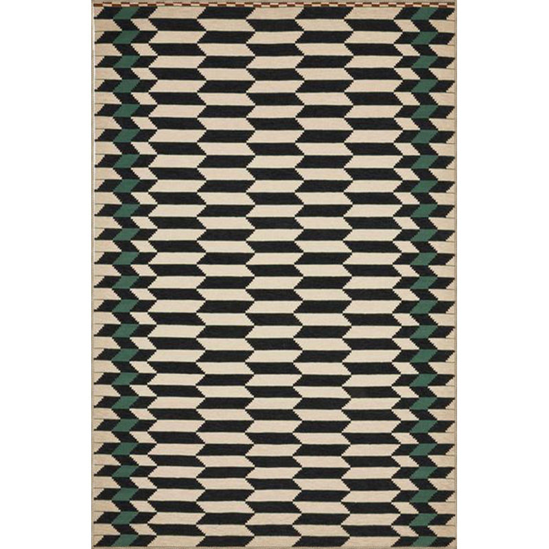 Tapis noir tissé à motif géométrique nid d'abeille noir, Tapis de couloir 3 pi 3 po x 9 pi 10 po