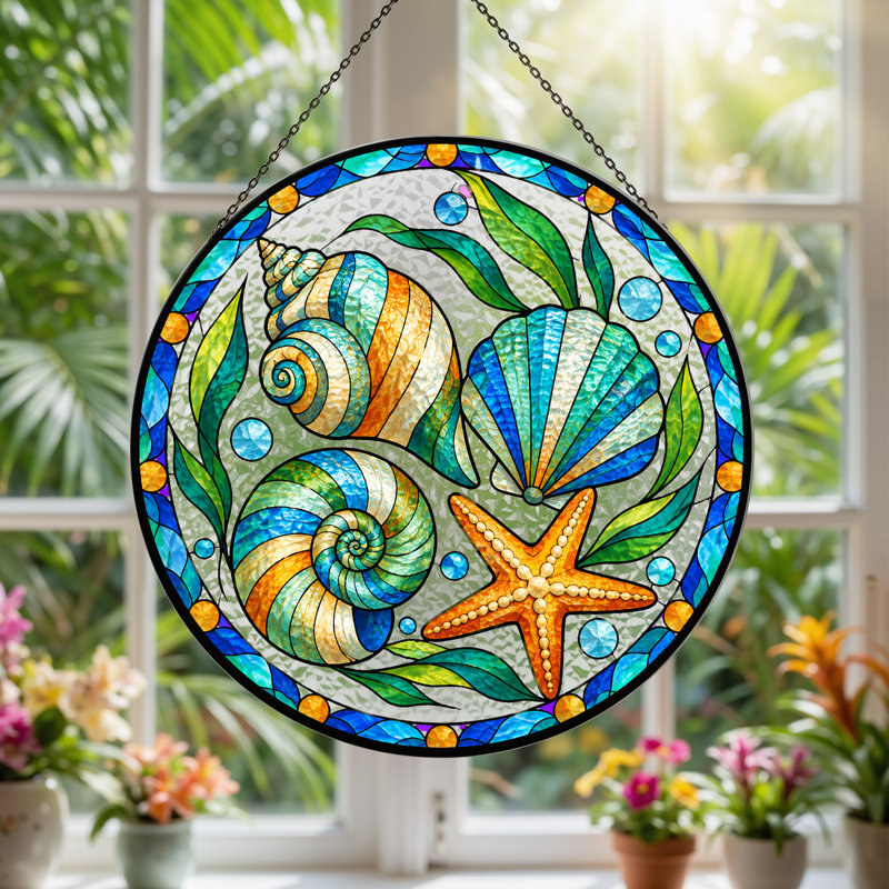 Nautical & Beach Window Panel, H 12 po