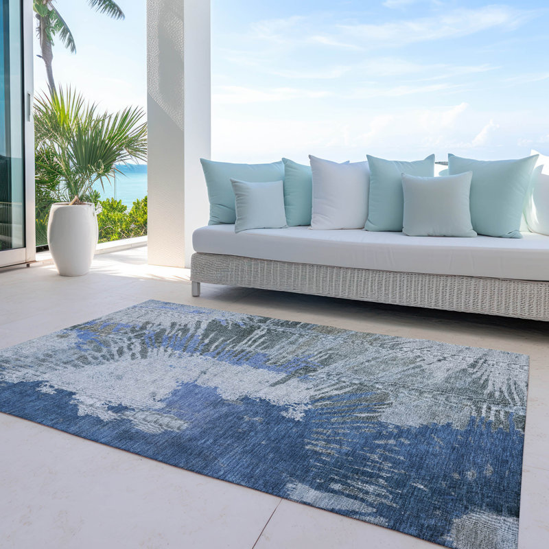 Tapis intérieur / extérieur Kaylani avec envers antidérapant, Rectangle 5 pi x 7 pi 6 po