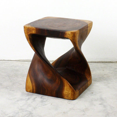 Lawncrest Solid Wood Abstract End Table by Union Rustic