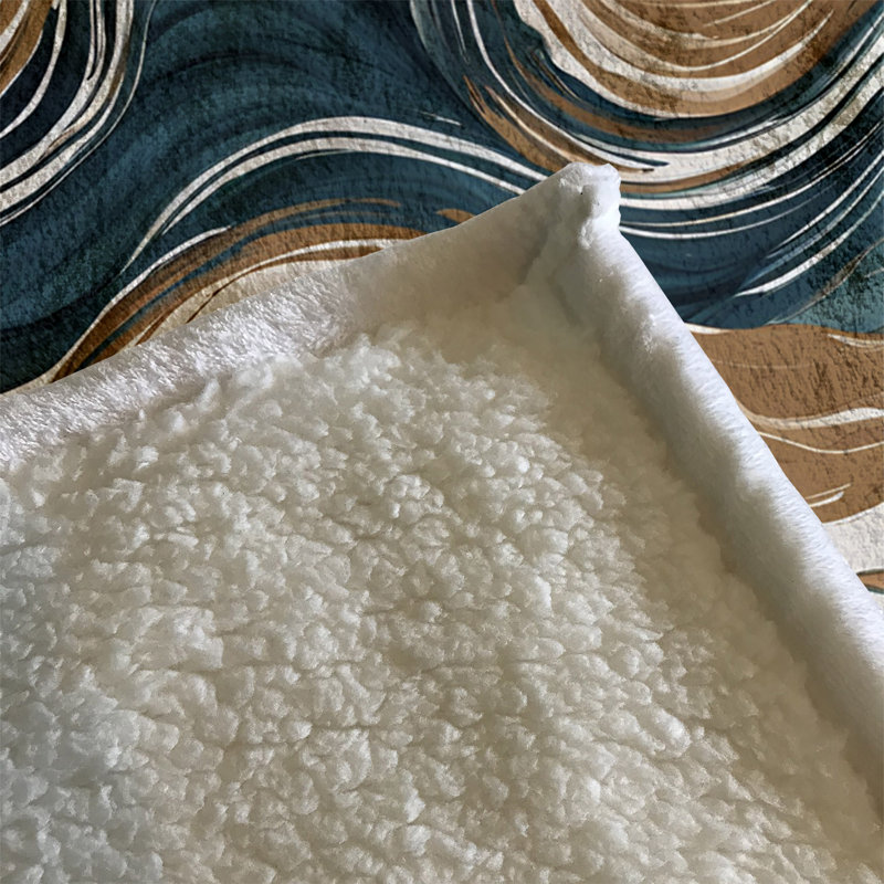 Throw Blanket, 68" W x 80" L, Swirl, Dark Blue