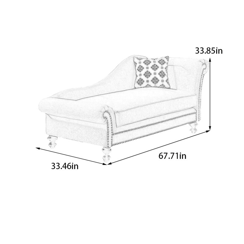 Fauteuil inclinable léger en flanelle de luxe, Orienté à droite, Beige