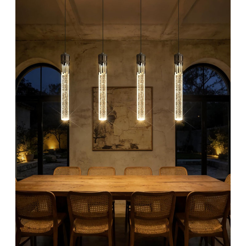 Crystal Chandelier Dimmable, Matte Black