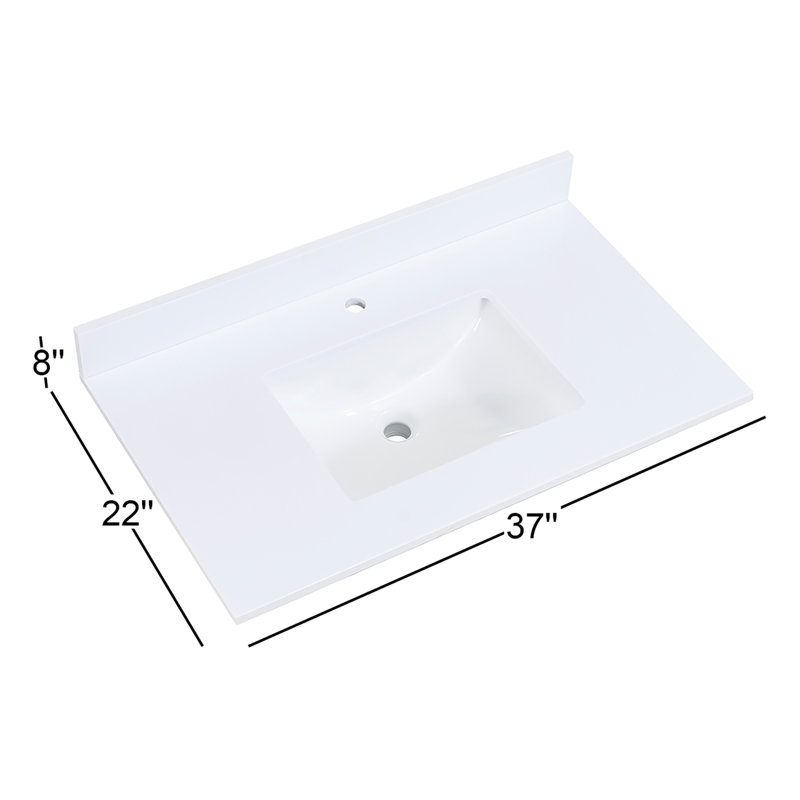 Plateau de meuble-lavabo simple 37 po Viterbo