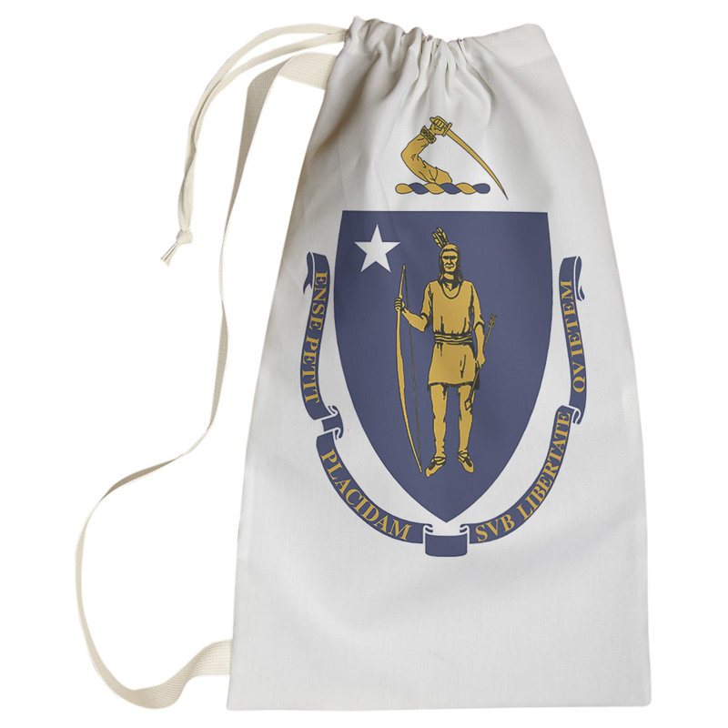 Sac à lessive US State flag, Grand (H 76,5 po x l 29,5 po x 1,5 po), Massachusetts