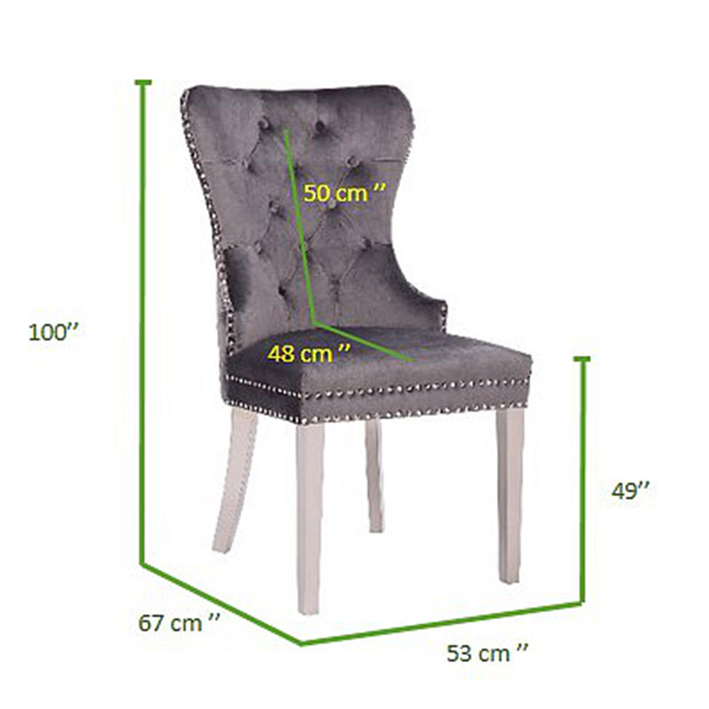 Chaise en acier inoxydable 2 pièces Simba, Gris
