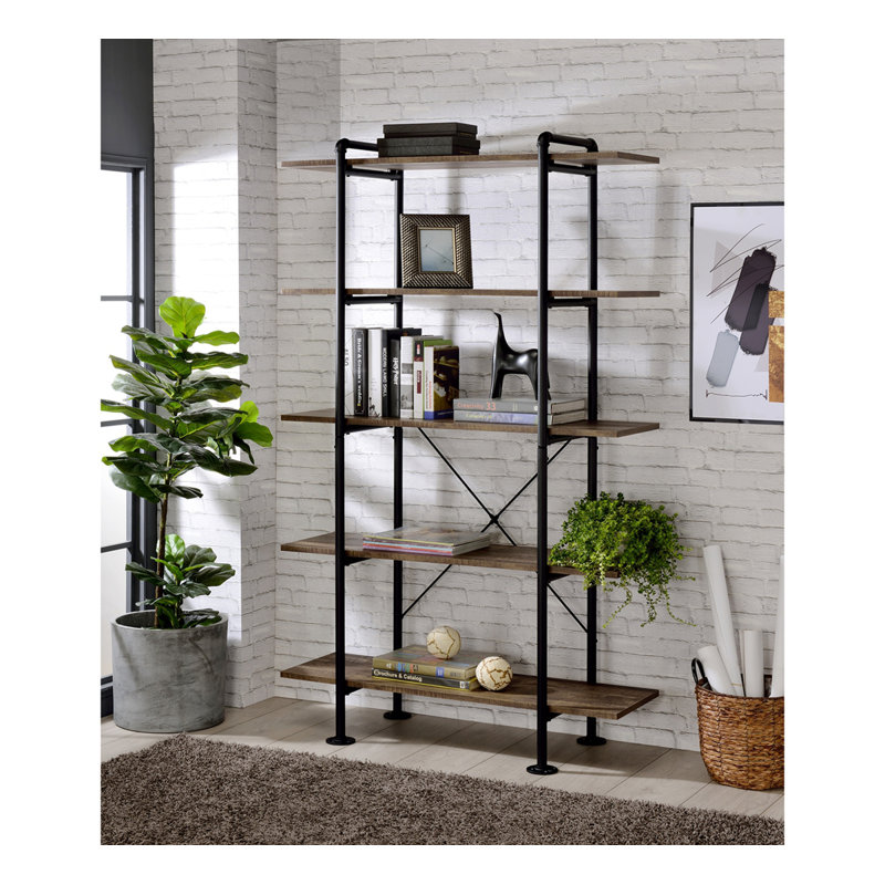 Eligha 6-Shelf Bookcase, Walnut 