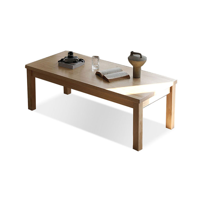 Burlywood Solid Wood Rectangular Coffee Table, 17.72" H x 39.37" L x 23.62" W, Burlywood