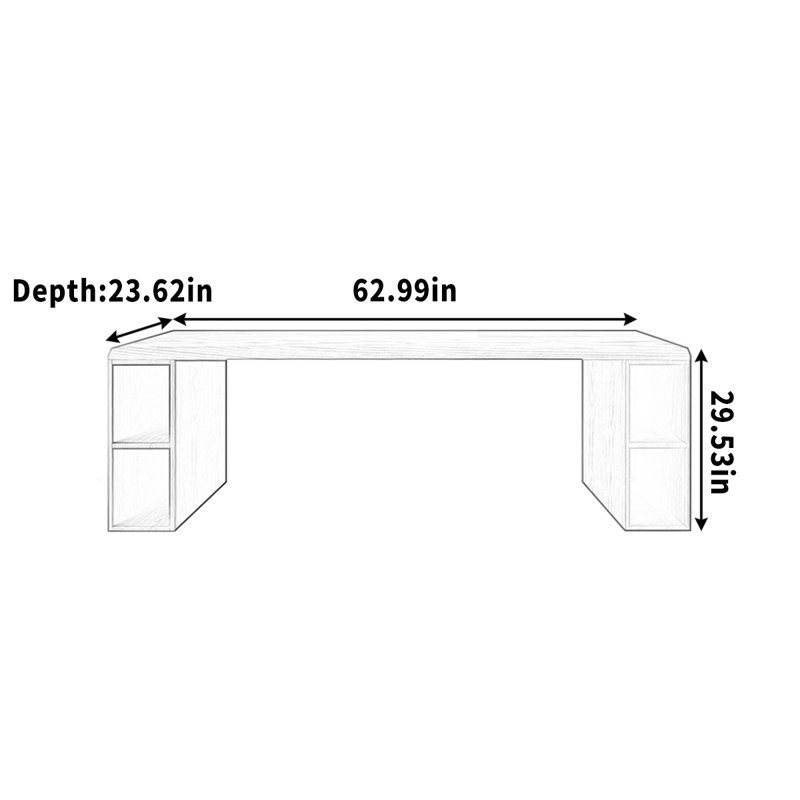 Pieds de rangement intégrés biseautés, H 29,53 po x l 62,99 po x P 23,62 po