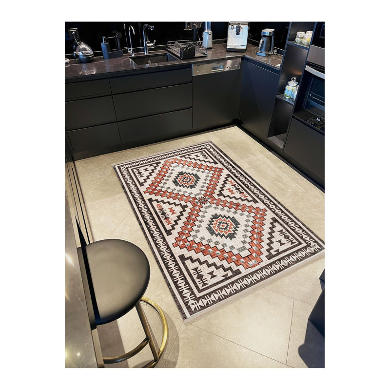 Tapis décoratif moderne à motif tissé bleu Northern Collection, Sous-tapis rectangulaire 2 pi 4 po x 3 pi 11 po