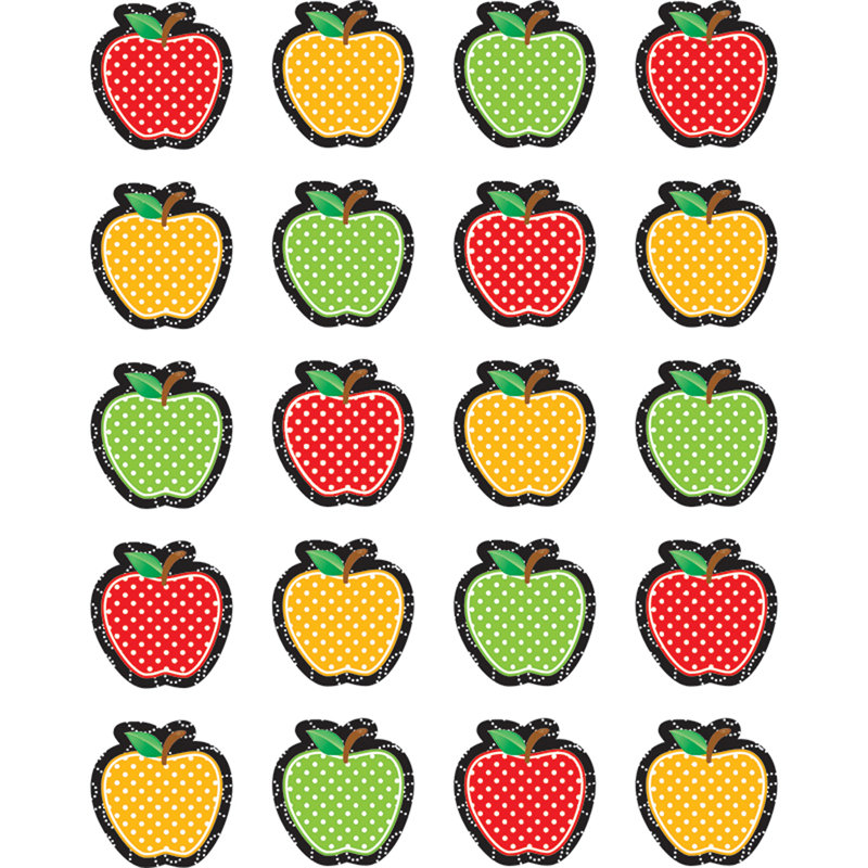 Teacher Created Resources Dotty Apples Stickers, 120 Per Pack, 12 Packs