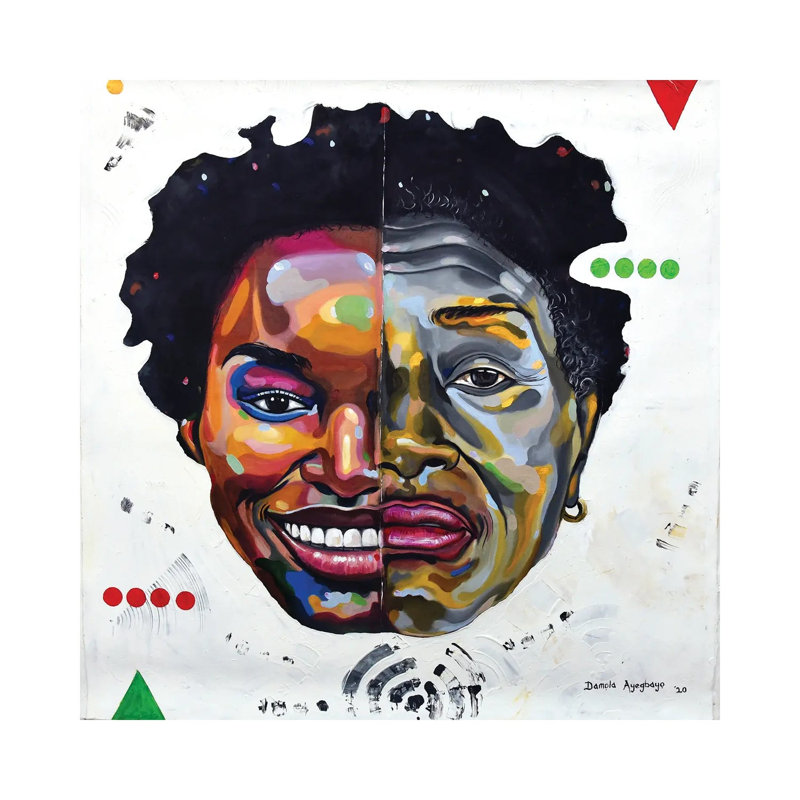 What Goes Around par Damola Ayegbayo - Toile tendue, estampe numérique sur toile tendue, H 12 po x l 12 po x P 0,75 po