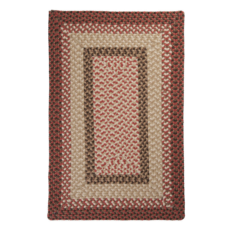 Tapis rouge tressé à la main Dietz, Rectangle 4 pi x 6 pi