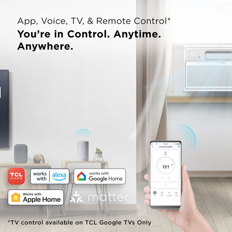 TCL 10,000 BTU White Smart Inverter Window Air Conditioner