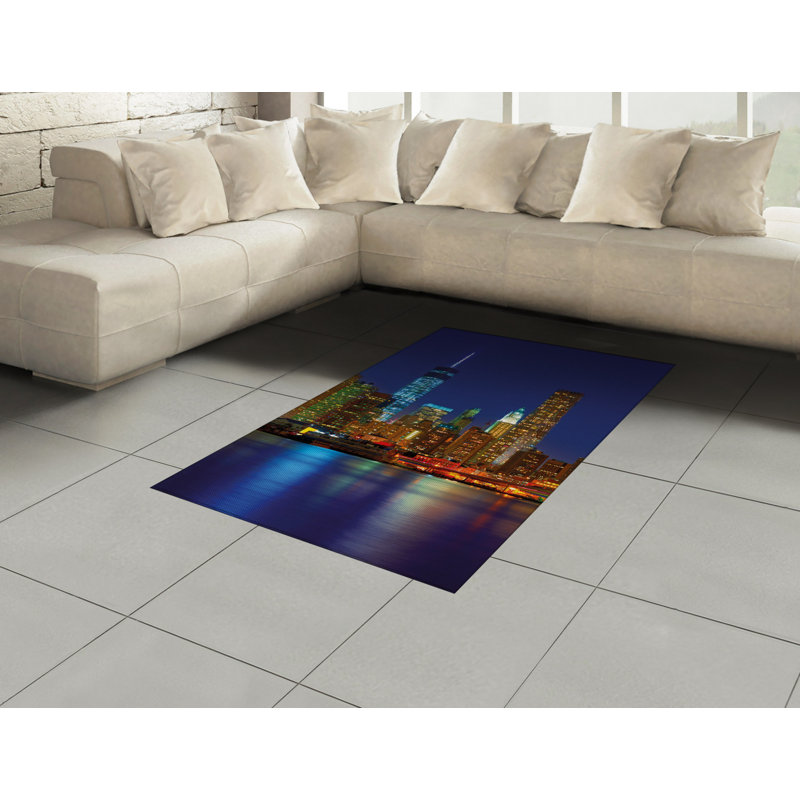 Urban High Density Long Fiber Poly Threads Decorative Area Rug Carpet, Rectangle 4' x 5'8"