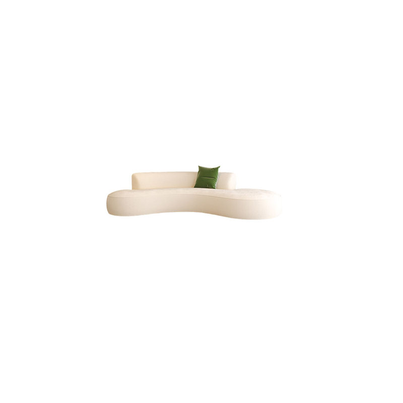 Canapé incurvé crème de style crème, H 26,77 po x l 78,74 po x P 31,5 po, 3