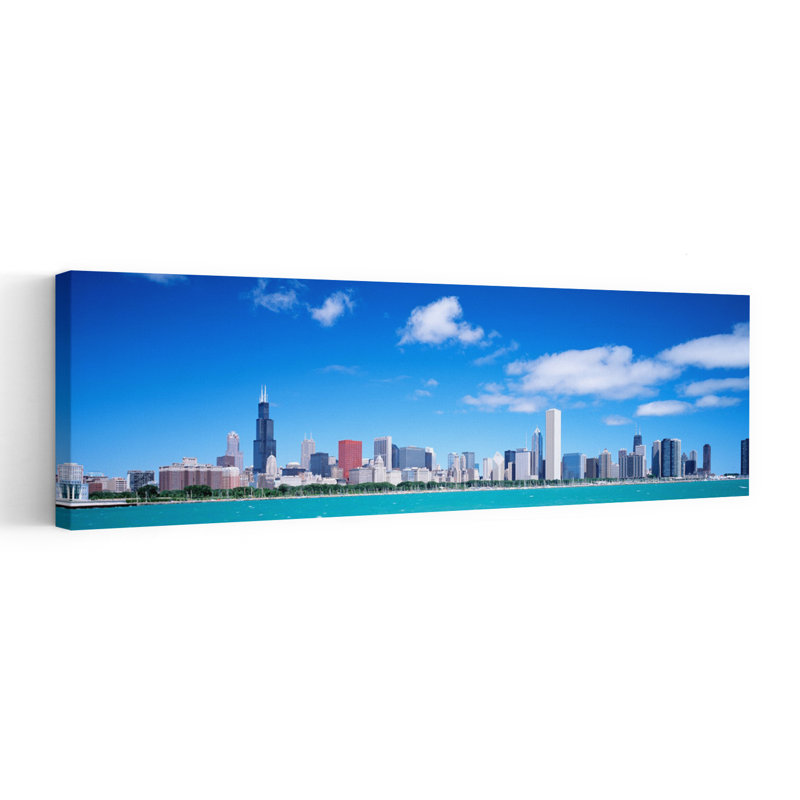 Skyline, Chicago, Illinois, États-Unis, art contemporain abstrait, art mural, H 16 po x l 48 po