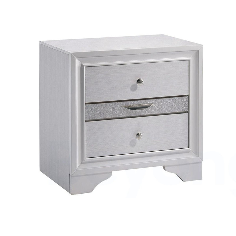 Table de chevet 1pc Contemporary, Blanc