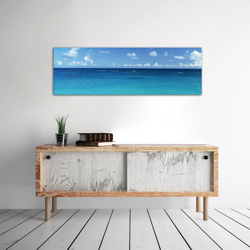 Vue panoramique de l’océan atlantique, reproduction de photo sur toile tendue aux bermudes, H 16 po x l 48 po x P 1,5 po