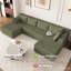 Canapé en forme de U de Boneless de 124 po, canapé modulaire moderne en forme de U, canapé-lit en velours côtelé à assise profonde pour le salon, aucun assemblage requis-366112382